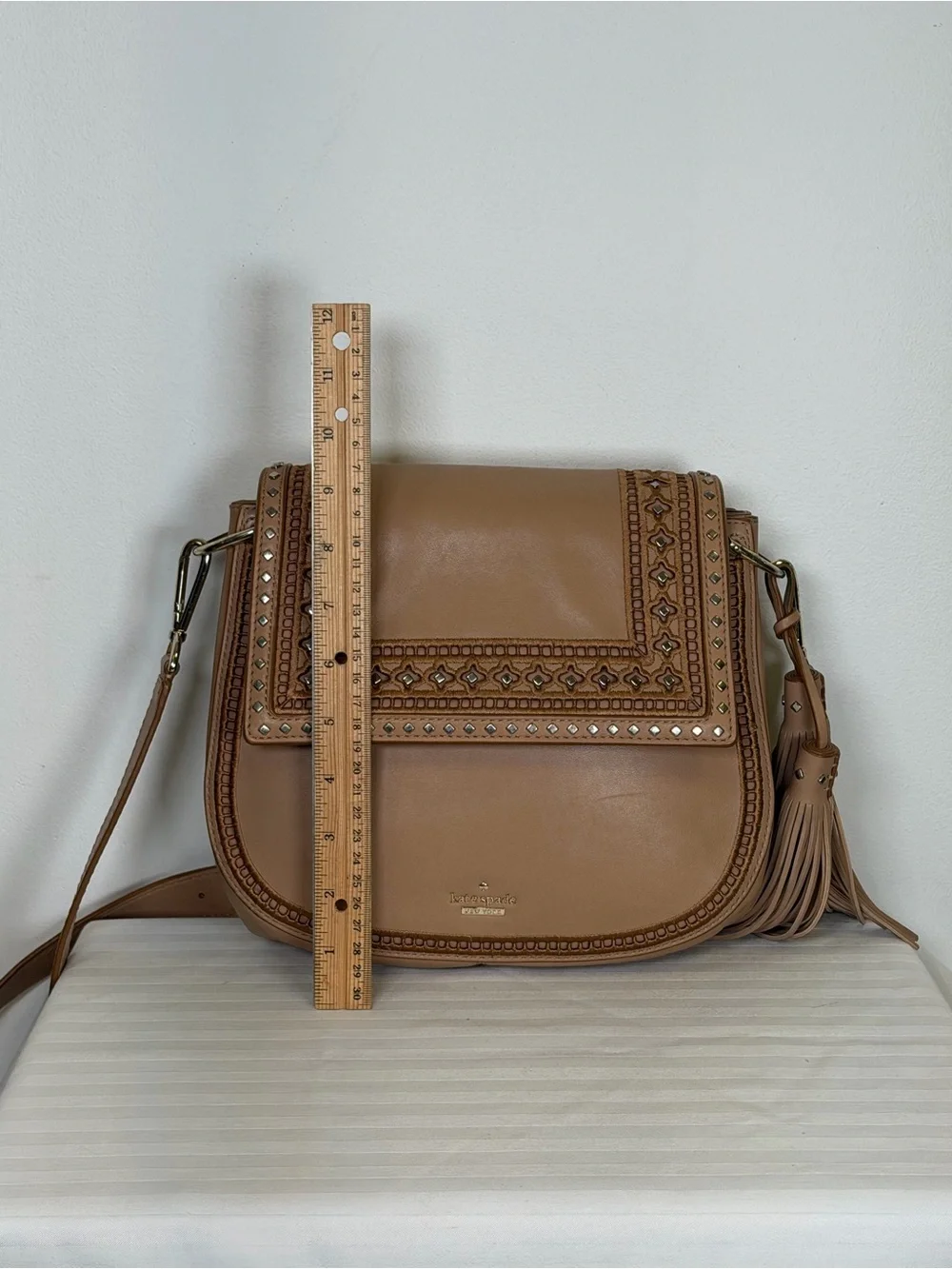 Kate Spade New York Basset Lane ‘Emaline’ Tan Leather Crossbody/Shoulder Bag